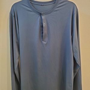 Lululemon The Fundamental Long Sleeve Henley. Size L in Iron Blue
